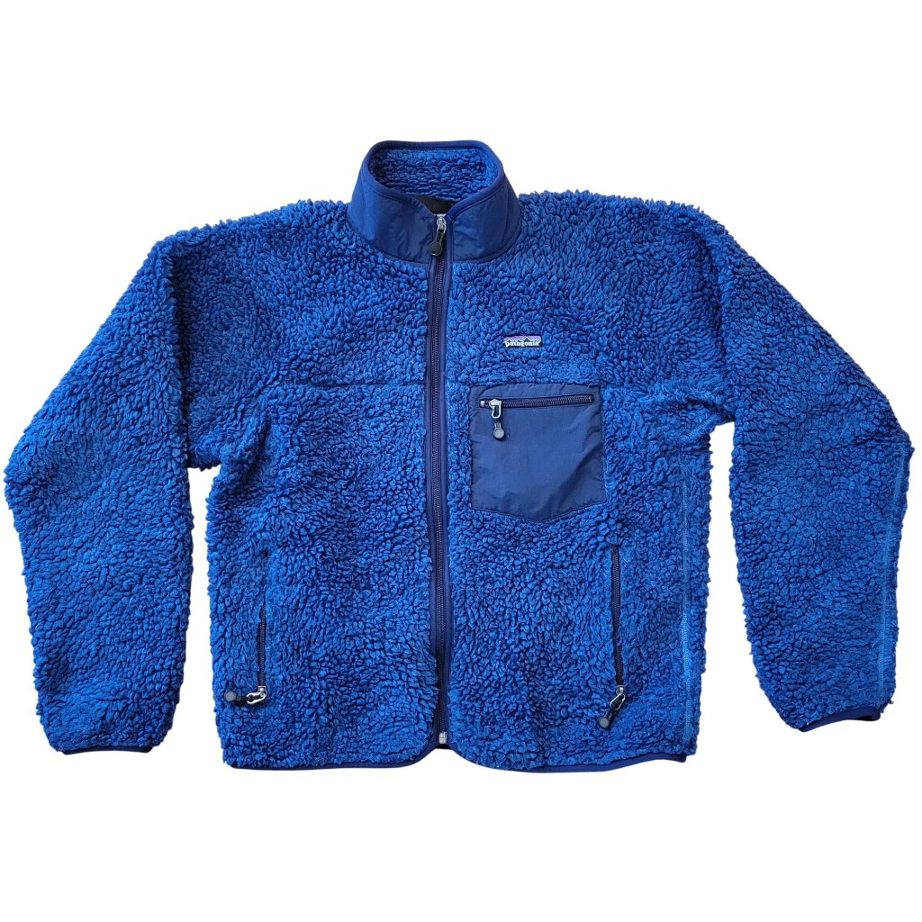 Patagonia Classic Retro X Canyon Blue Fleece Zip Up Jacket S Thick Pile Vintage